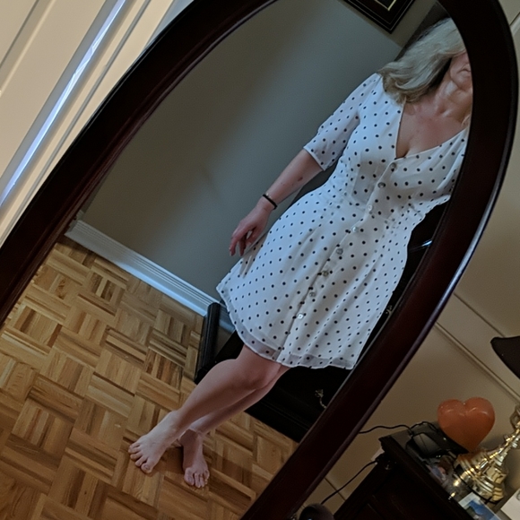 Aritzia Dresses & Skirts - NWT Wilfred white polka dot summer dress
